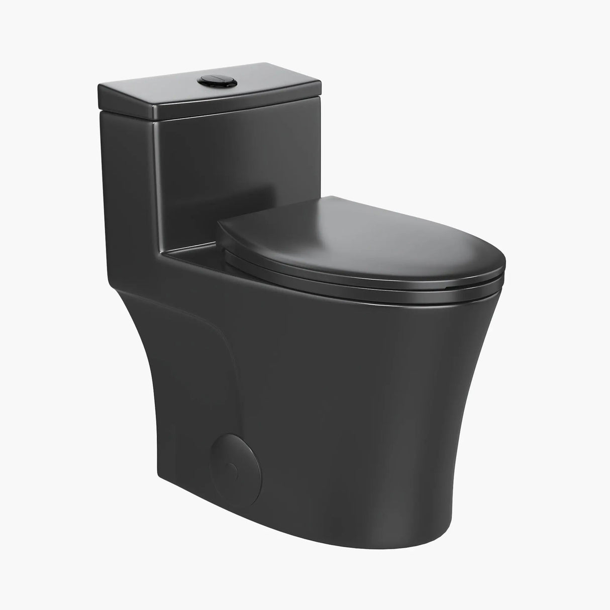 Unique HOROW T0338B Black One-Piece Toilet with Elongated Bowl