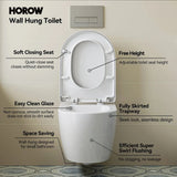 HOROW TG03W Wall-Mounted Toilet with Skirted Trapway & Powerful Flush