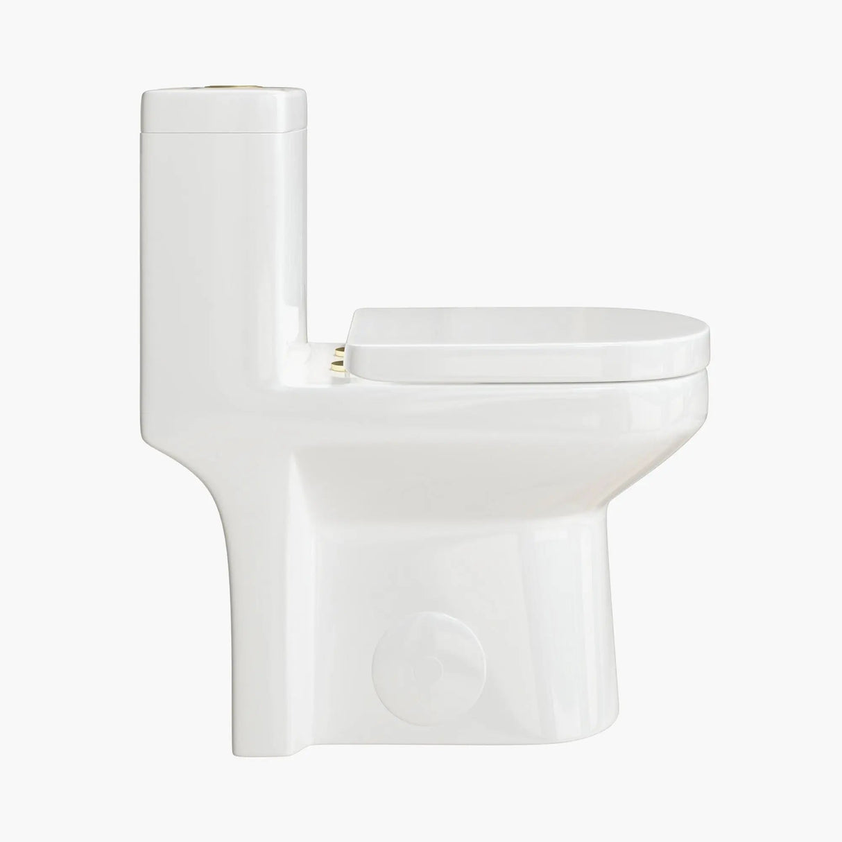 HOROW 8733G Compact One-Piece Toilet – 12" Rough-In with Gold Button