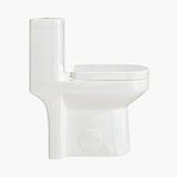 HOROW 8733G Compact One-Piece Toilet – 12" Rough-In with Gold Button