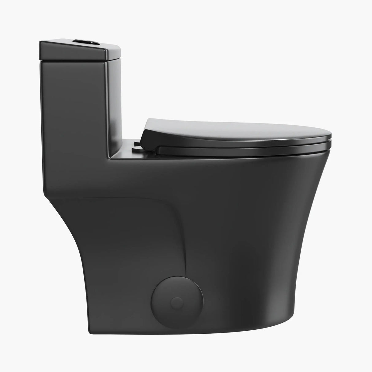 Unique HOROW T0338B Black One-Piece Toilet with Elongated Bowl