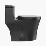 Unique HOROW T0338B Black One-Piece Toilet with Elongated Bowl