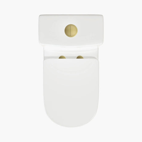 HOROW 8733G Compact One-Piece Toilet – 12" Rough-In with Gold Button
