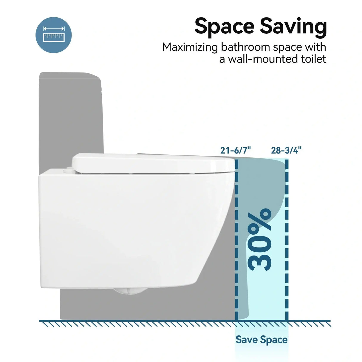 HOROW TG03W Wall-Mounted Toilet with Skirted Trapway & Powerful Flush