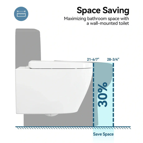 HOROW TG03W Wall-Mounted Toilet with Skirted Trapway & Powerful Flush