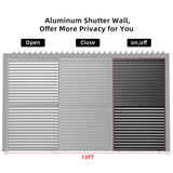 [04X07FT] Alora Premium Adjustable Aluminum Louvered Pergola With Side Wall Panel (SAK25458)