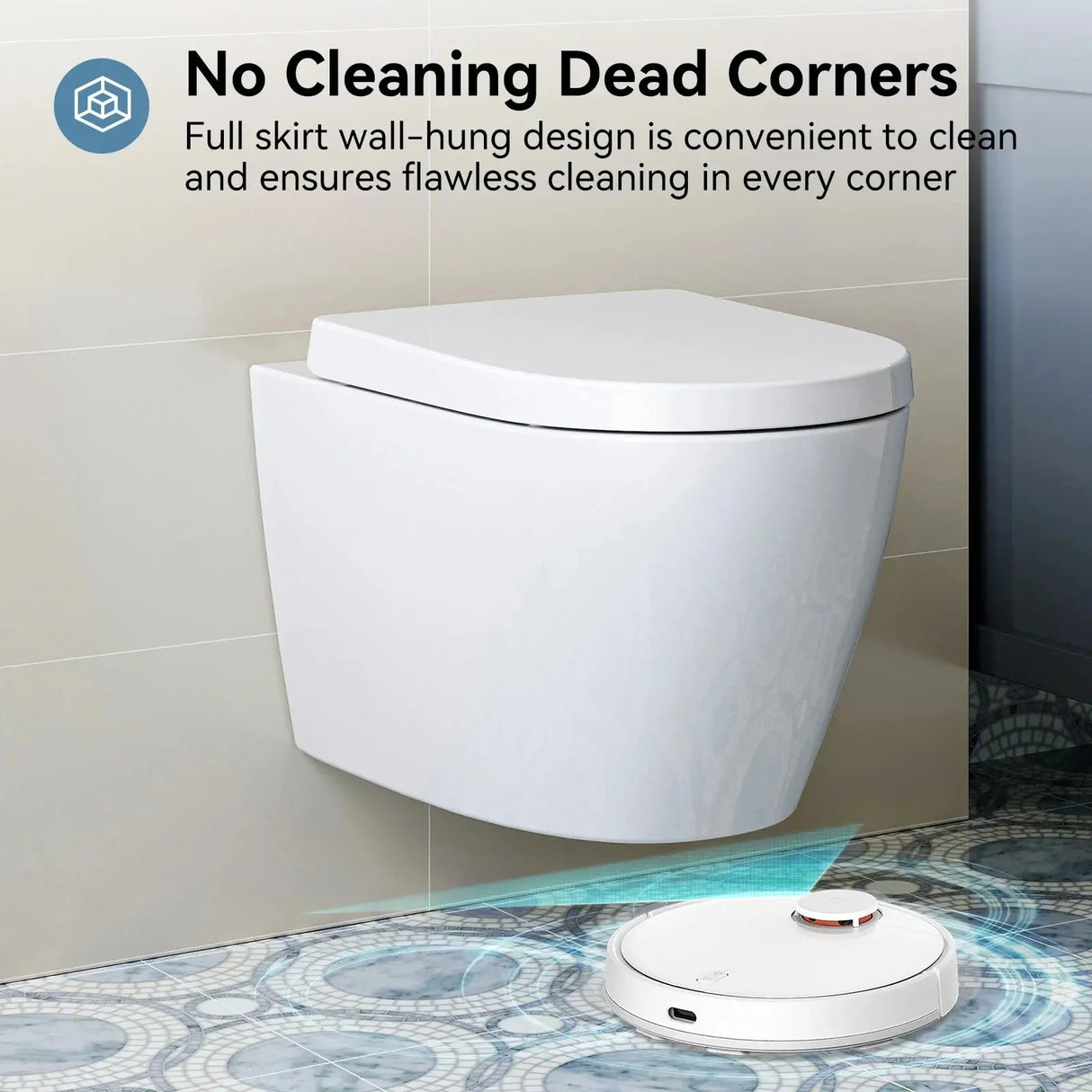 HOROW TG03W Wall-Mounted Toilet with Skirted Trapway & Powerful Flush