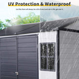 [06X08FT] Alora Heavy-Duty Outdoor Resin Storage Shed With Lockable Doors And Built-In Floor (SAK26342)