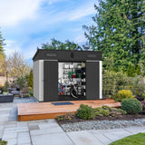 [07X10FT] Alora Heavy-Duty Weather-Resistant Steel-Reinforced Plastic Storage Shed With Floor (SAK93148)