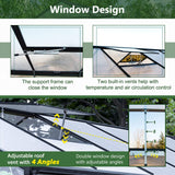 [08X12FT] Large Outdoor Heavy-Duty Polycarbonate Walk-In Greenhouse With Double Swing Doors And Two Ventilation Windows (SAK73651)