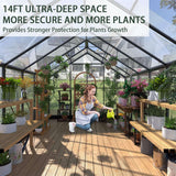 [08X16FT] Premium Outdoor Walk-In Polycarbonate Greenhouse With Roof Vents & Sliding Doors, 4MM (SAK72649)
