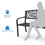 Outdoor Furniture Steel Frame Porch Garden Bench