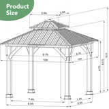 [10X10FT] Alora Premium Outdoor Patio Hardtop Gazebo W/ Double Steel Roof (SAK01291)