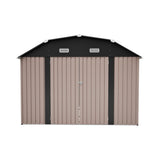 [10X12FT] Alora Heavy-Duty Outdoor Metal Storage Shed With Floor (SAK91820)