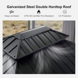 [10X13FT] Alora Large Premium Outdoor Hardtop Aluminum Gazebo With Galvanized Steel Double Roof (SAK74826)