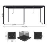 [10X19FT] Alora Premium Full Aluminum Patio Outdoor Louvered Pergola With Adjustable Hardtop Roof (SAK86352)