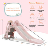 3-in-1 Kids Climber Slide Play Set with Basketball Hoop and Ball