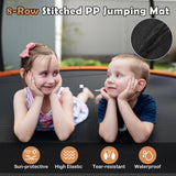 12FT Outdoor Trampoline Heavy-Duty Recreational Trampoline with Safety Enclosure Net