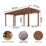 Alora Outdoor Cedar Wood Patio Pergola With Slatted Trellis Roof (SAK92150)