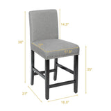 25 Inch Kitchen Chairs w/ Rubber Wood Legs