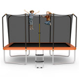 8 x 14 Feet Rectangular Recreational Trampoline with Safety Enclosure Net and Ladder