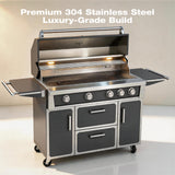 Grey Painting LPG 49'' Stainless Steel Standard Grill