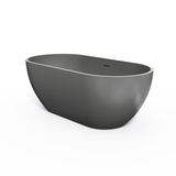 63 Inch Solid Surface Oval Shape Freestanding Bathtub