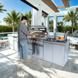 43-Inch 6-Burner Deluxe Stainless Steel Gas Outdoor Kitchen Grill