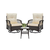 Alora 3-Piece Wicker Patio Bistro Set W/ Swivel Chairs And Table (SAK14789)