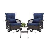 Alora 3-Piece Wicker Patio Bistro Set W/ Swivel Chairs And Table (SAK14789)