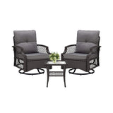 Alora 3-Piece Wicker Patio Bistro Set W/ Swivel Chairs And Table (SAK14789)
