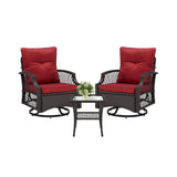 Alora 3-Piece Wicker Patio Bistro Set W/ Swivel Chairs And Table (SAK14789)