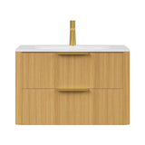 Nuvia Luxury 30/36-Inch Sintered Stone Floating Bathroom Vanity With Sink (SAK70429)