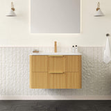 Nuvia Luxury 30/36-Inch Sintered Stone Floating Bathroom Vanity With Sink (SAK70429)