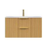 Nuvia Luxury 30/36-Inch Sintered Stone Floating Bathroom Vanity With Sink (SAK70429)