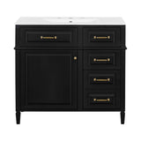 Nuvia 36-Inch Freestanding Bathroom Vanity With Ceramic Sink And Storage Cabinets [Faucet Not Included] (SAK41792)