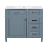 Nuvia 36-Inch Freestanding Bathroom Vanity With Ceramic Sink And Storage Cabinets [Faucet Not Included] (SAK41792)
