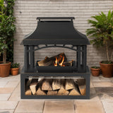 Alora 40-Inch Outdoor Steel Wood-Burning Backyard Fireplace Fire Pit (SAK45758)