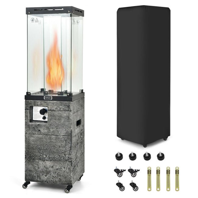 41K BTU Outdoor Propane Gas Patio Heater W/ Lockable Wheels