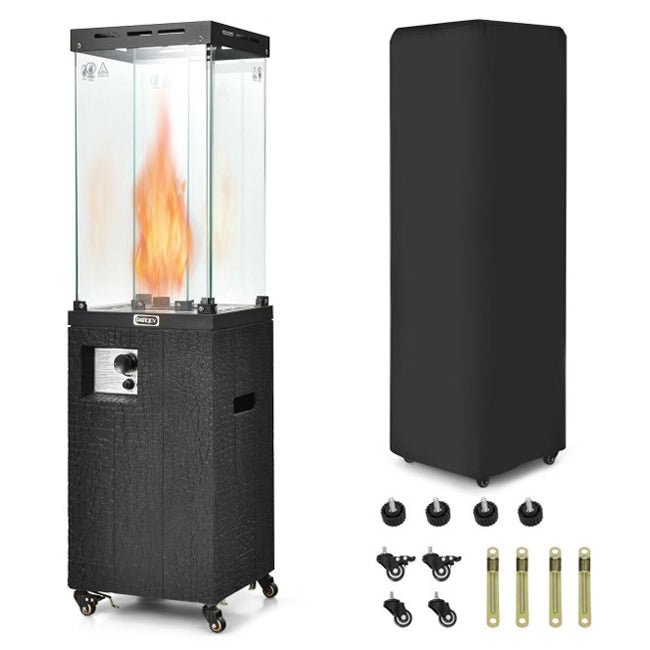 41K BTU Outdoor Propane Gas Patio Heater W/ Lockable Wheels
