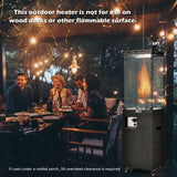 41K BTU Outdoor Propane Gas Patio Heater W/ Lockable Wheels