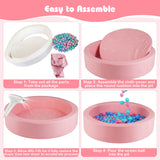 42.5 Inch Round Foam Ball Pits with 25D Sponge Filling and Washable PU Cover for Toddlers