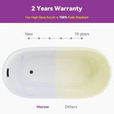 HOROW Freestanding Acrylic Bathtub 47 inch Soaking Tub Model TU47-MB-NS