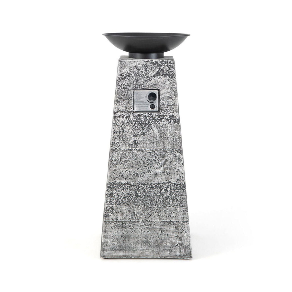 48-Inch Large Outdoor Propane Fire Bowl Column With Cover & Lava Rocks