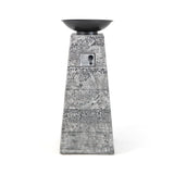 48-Inch Large Outdoor Propane Fire Bowl Column With Cover & Lava Rocks