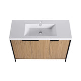 Nuvia 48-Inch Modern Light Coffee Freestanding Vanity With Resin Sink (SAK97502)