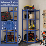 4-Tier Corner Shelving Unit Adjustable Garage Storage Utility Rack for Warehouse