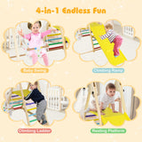 4-in-1 Indoor Jungle Gym with Baby Swing and Climbing Ramp