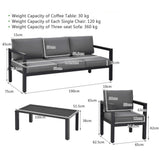 Alora 4-Piece Premium Outdoor Aluminum Furniture Set For Backyard & Poolside (SAK73532)