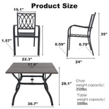 Alora 5-Piece Outdoor Dining Set With 4 Heavy-Duty Chairs And Square Table With Umbrella Hole [UMBRELLA NOT INCLUDED] (SAK93546)